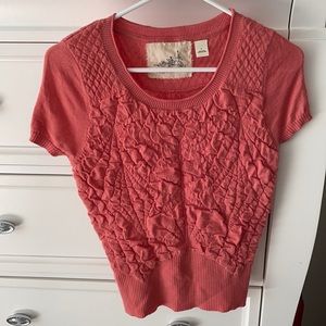 Anthro Angel of the North pink knit top Size S